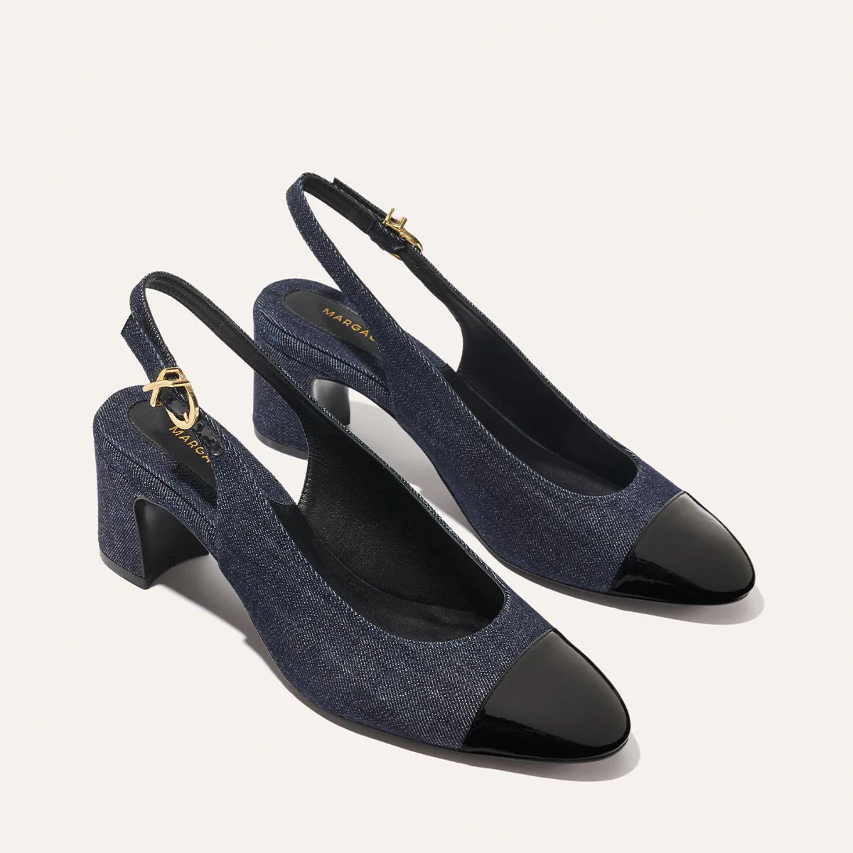 The Cluny Slingback - Indigo Denim and Patent - Image 3