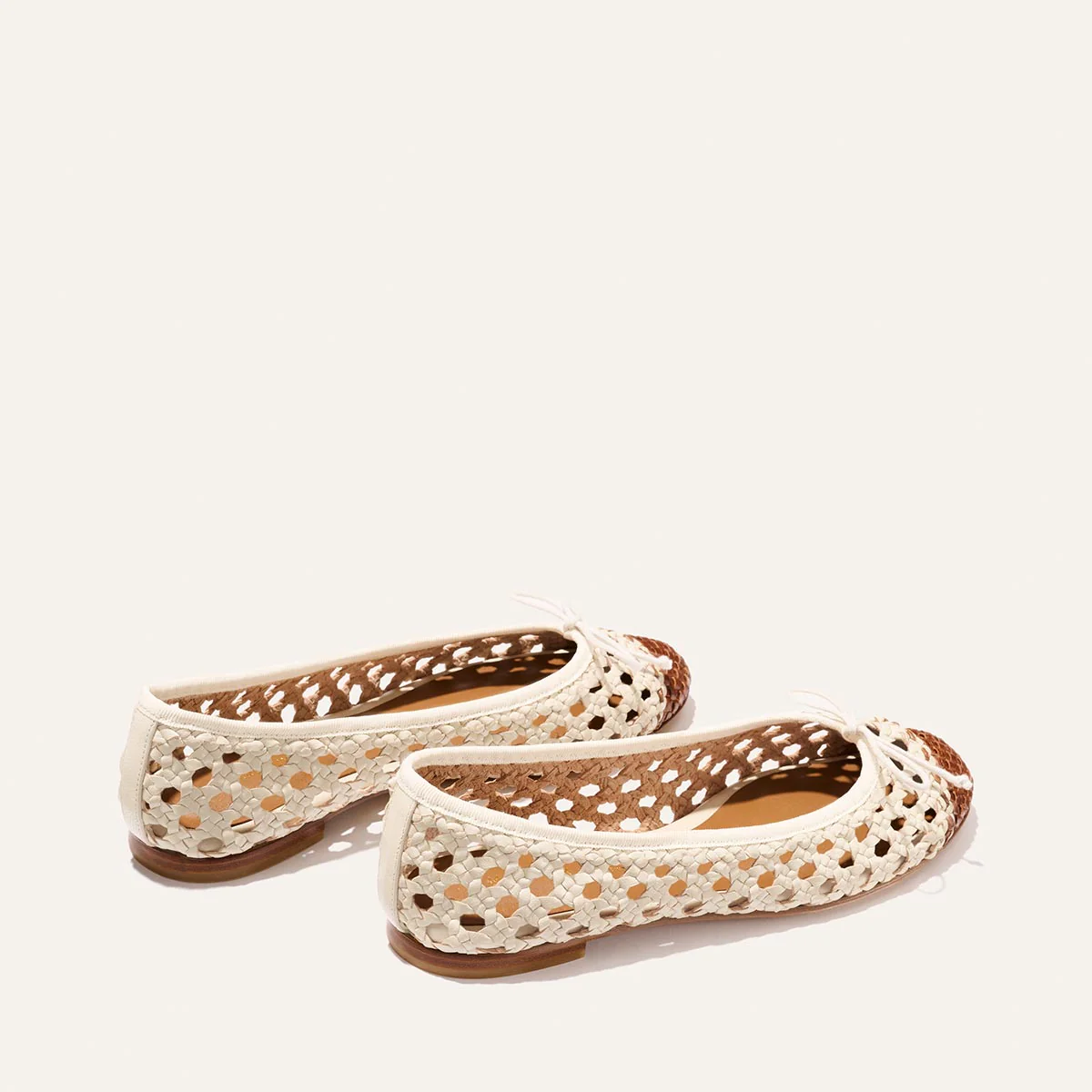 The Demi - Ecru and Saddle Woven Leather - Image 4