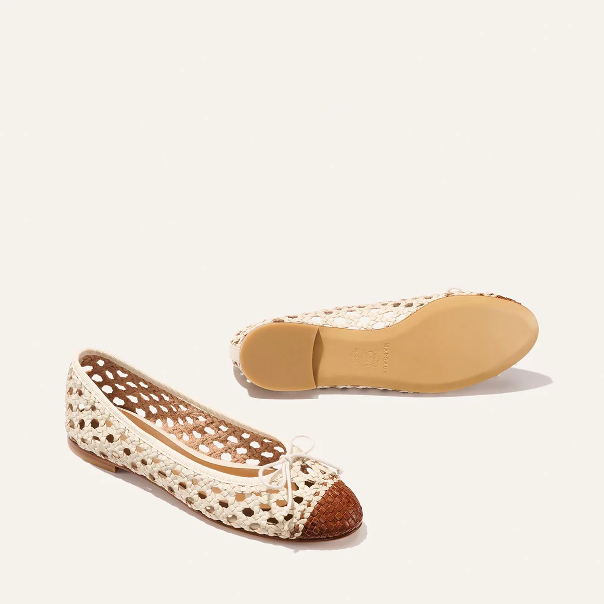 The Demi - Ecru and Saddle Woven Leather - Image 5