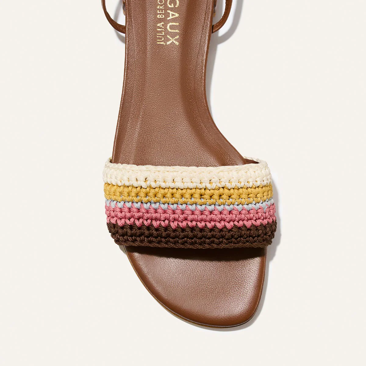 The Isla Wrap Sandal - Cognac and Multicolor Crochet - Image 6