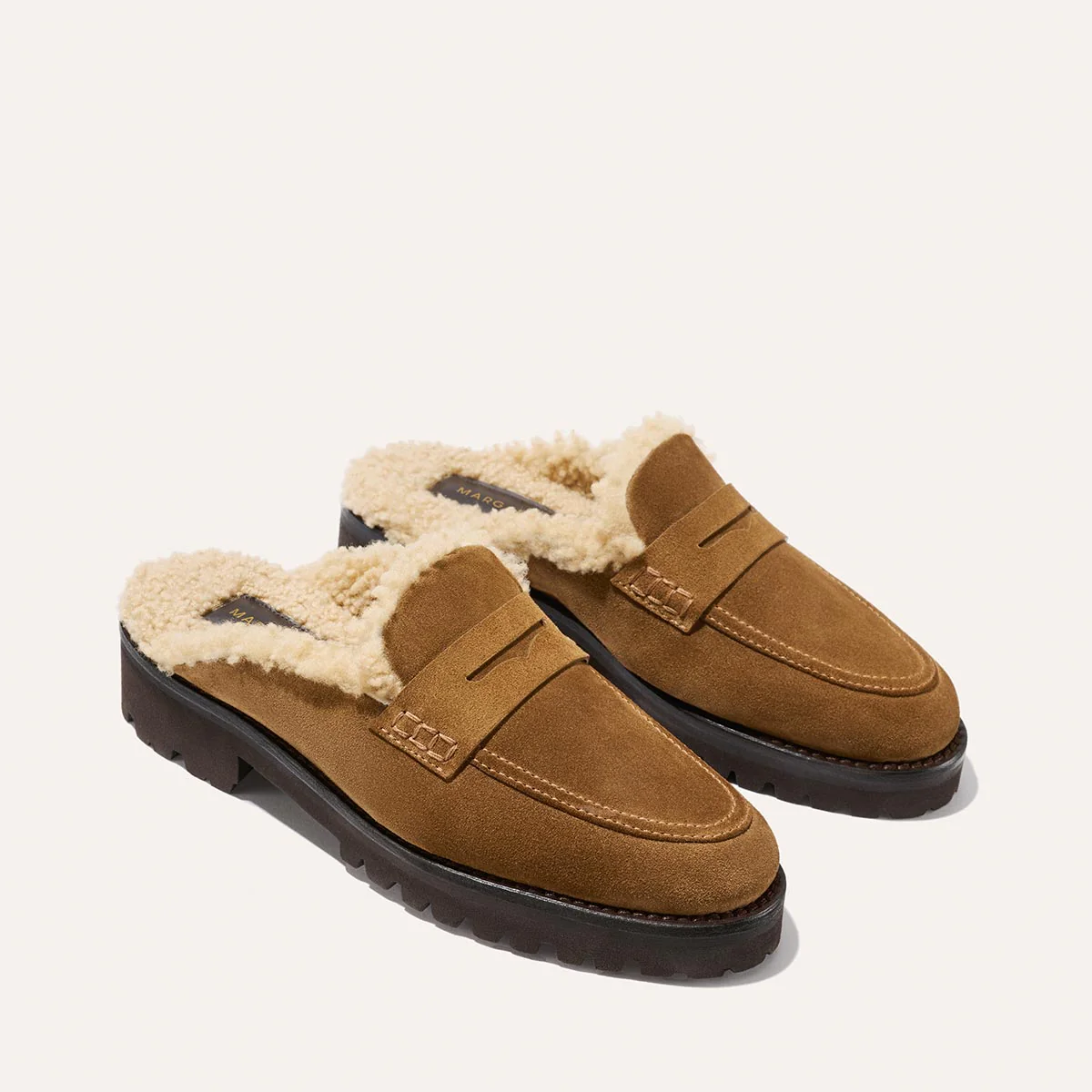 The Marlowe Mule - Walnut Suede and Shearling - Image 2