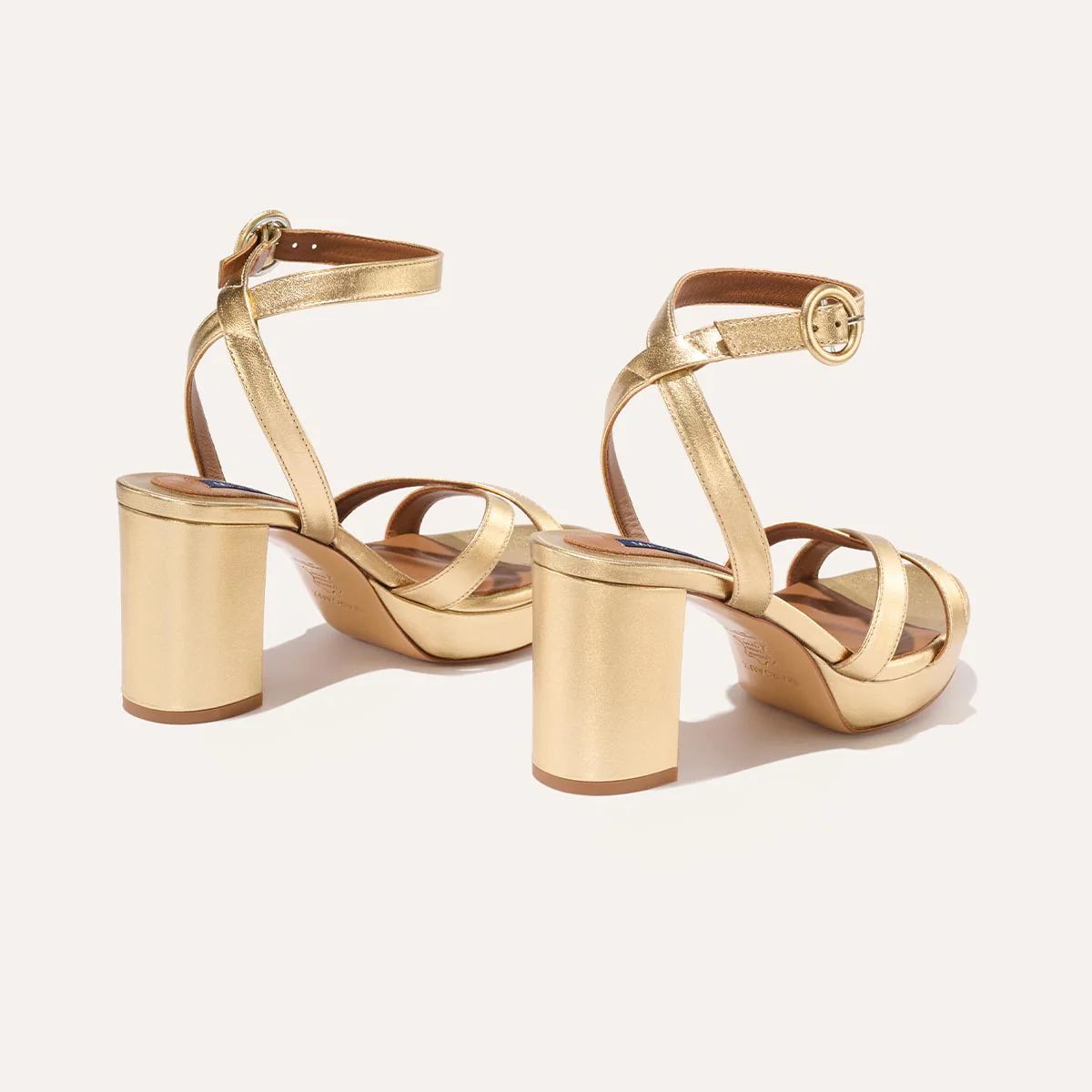 The Platform Sandal - Gold Nappa - Image 4