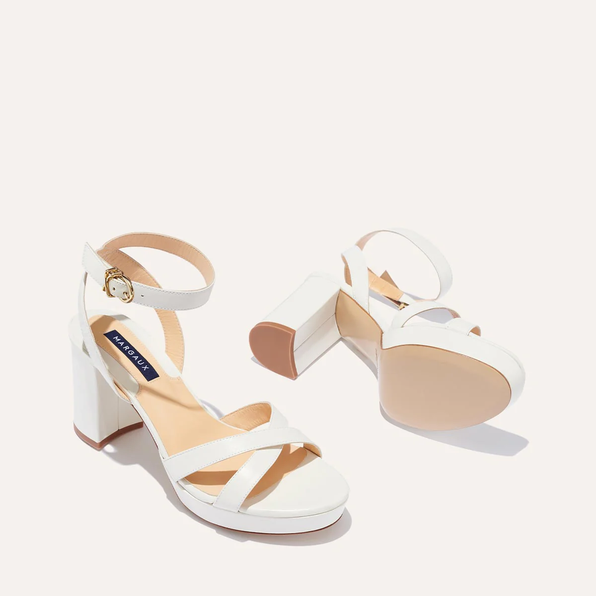 The Platform Sandal - Ivory Nappa - Image 4
