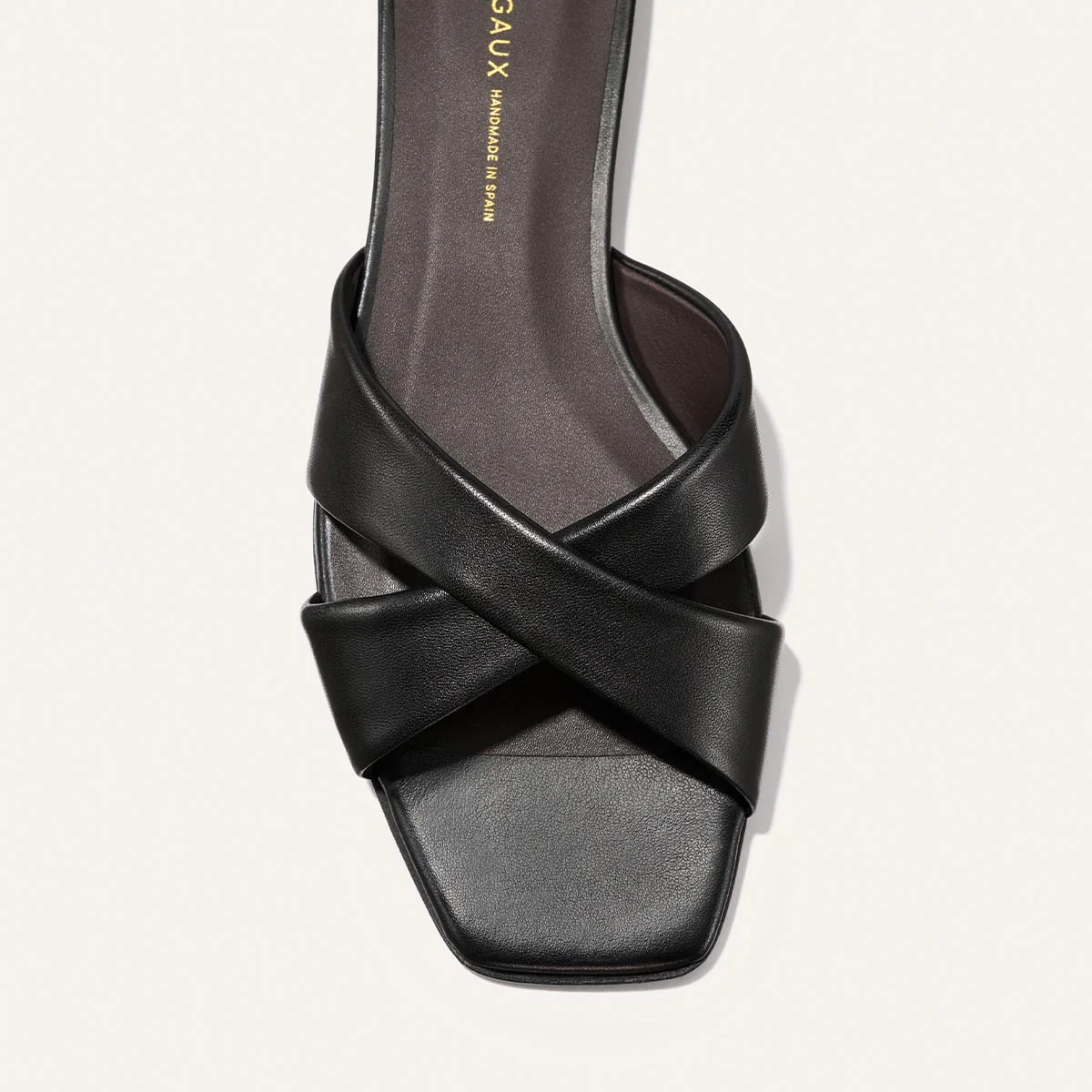 The Selene Flat Sandal - Black Nappa - Image 6