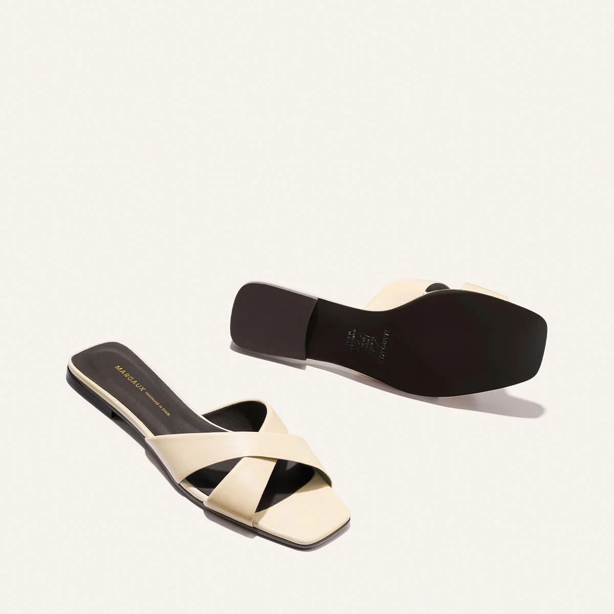 The Selene Flat Sandal - Ivoire Nappa - Image 4