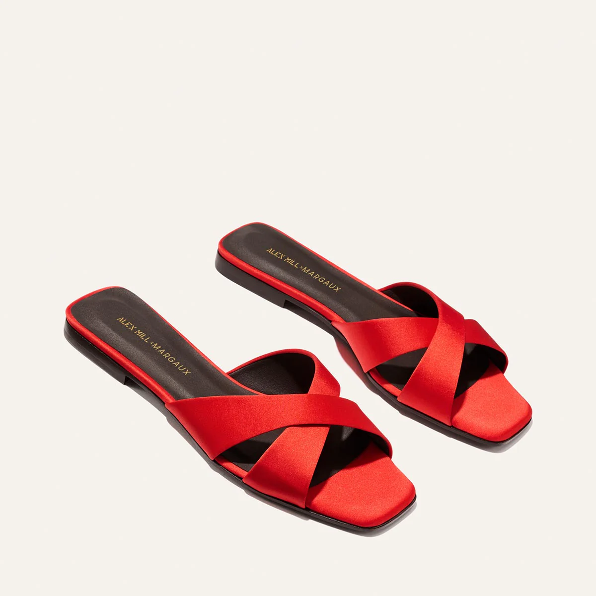 Alex Mill x Margaux: The Selene Flat Sandal - Poppy Satin - Image 3