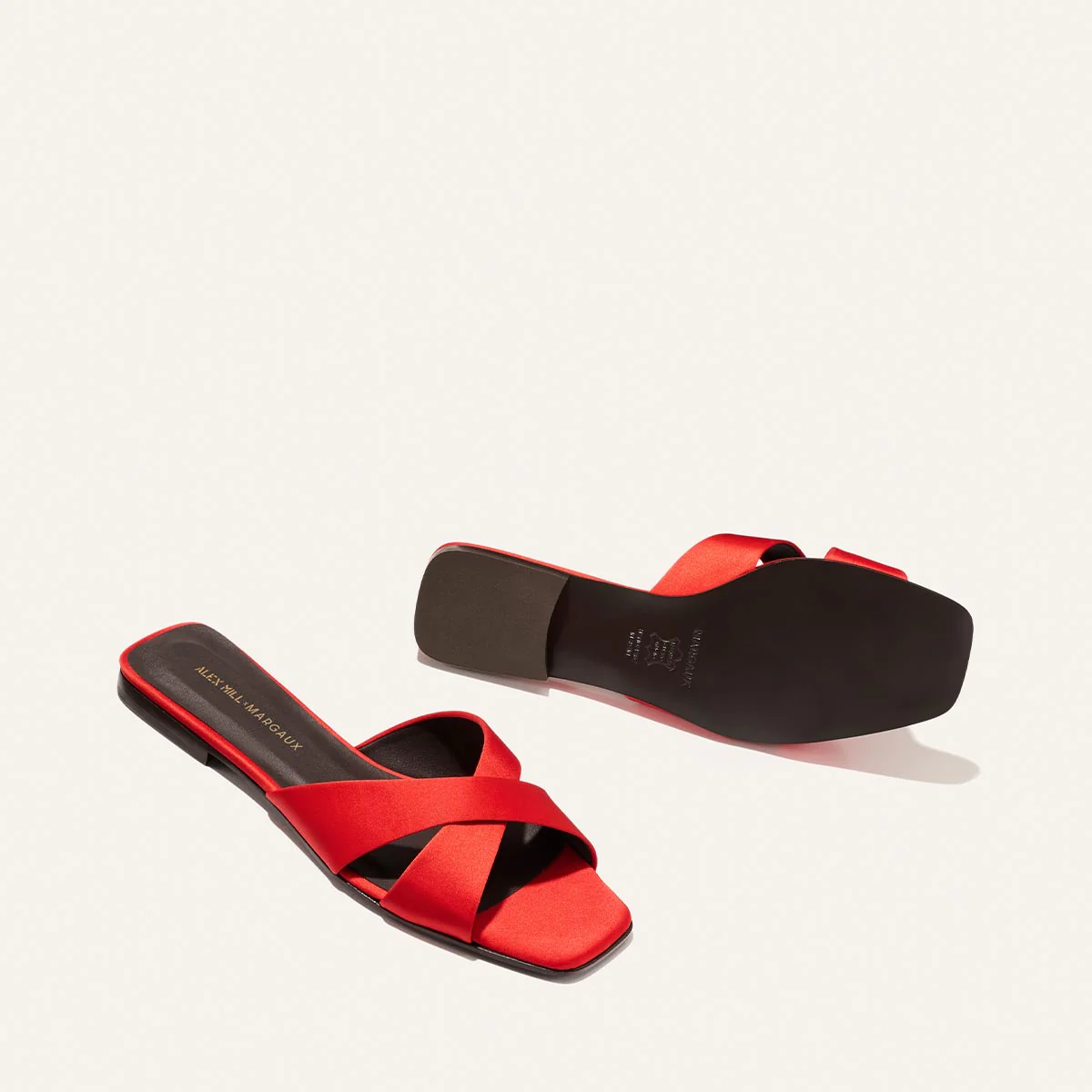 Alex Mill x Margaux: The Selene Flat Sandal - Poppy Satin - Image 5