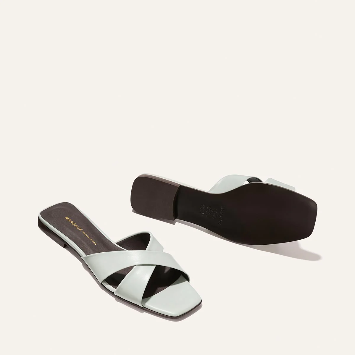 The Selene Flat Sandal - Sky Nappa - Image 4