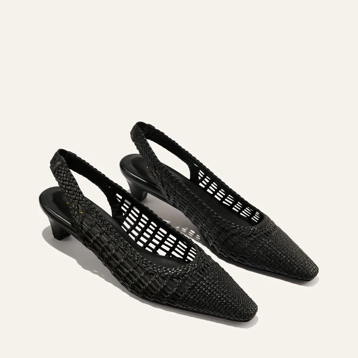 The Sofia Sling - Black Woven Leather - Image 3