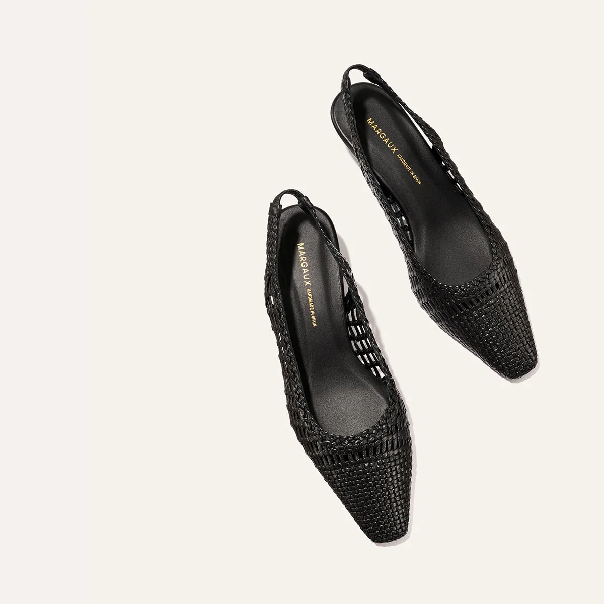 The Sofia Sling - Black Woven Leather - Image 4