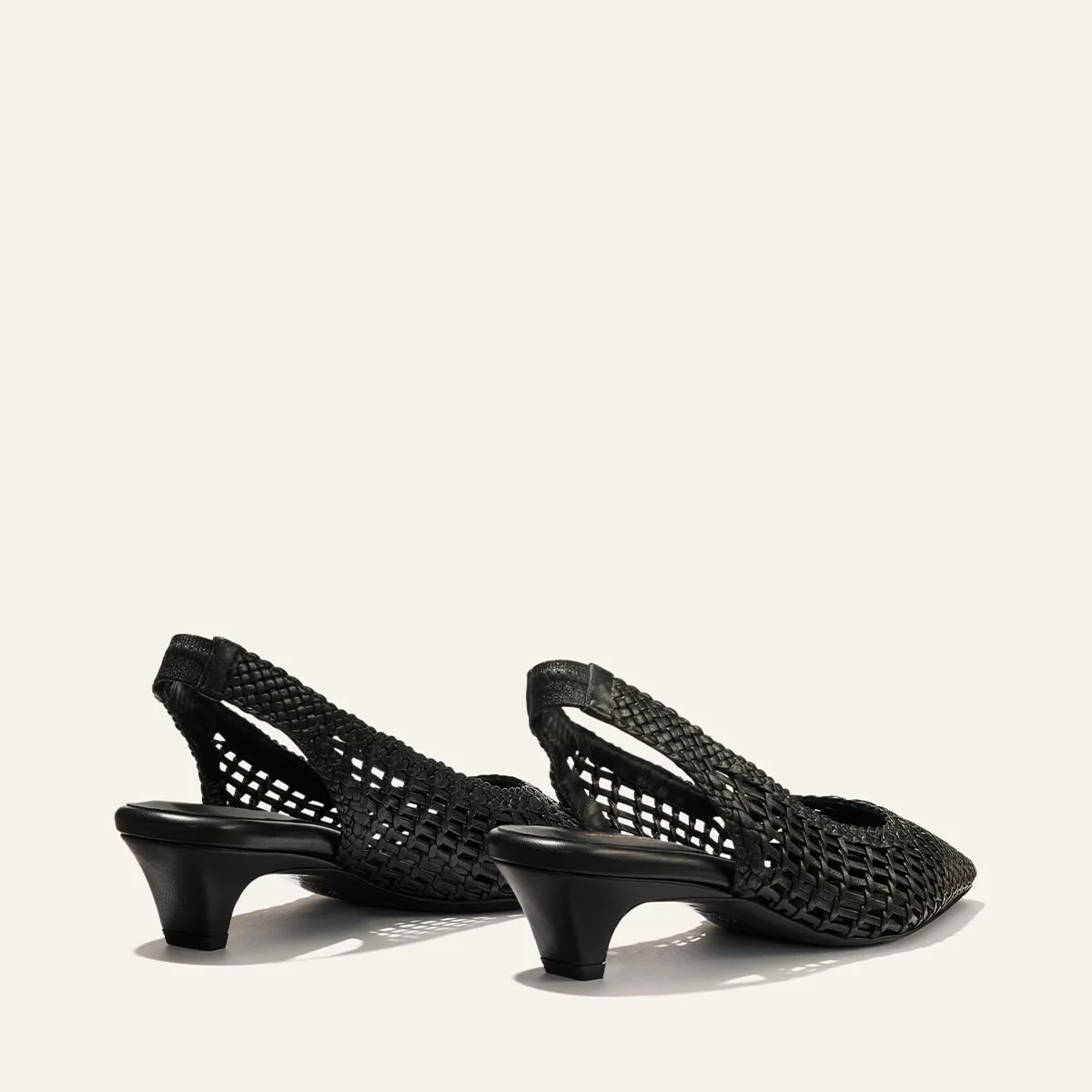 The Sofia Sling - Black Woven Leather - Image 5