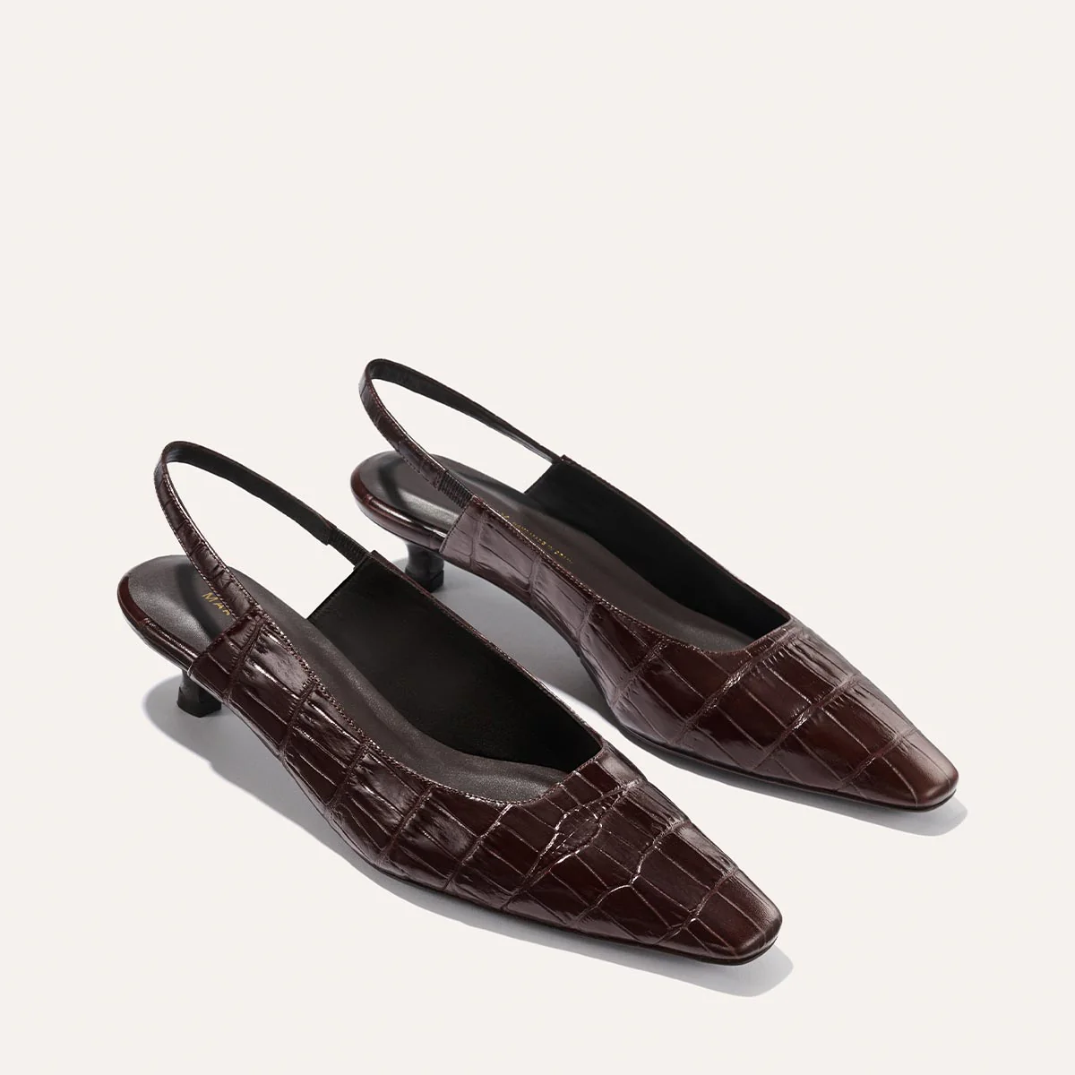 The Sofia Sling - Espresso Croc Embossed - Image 2