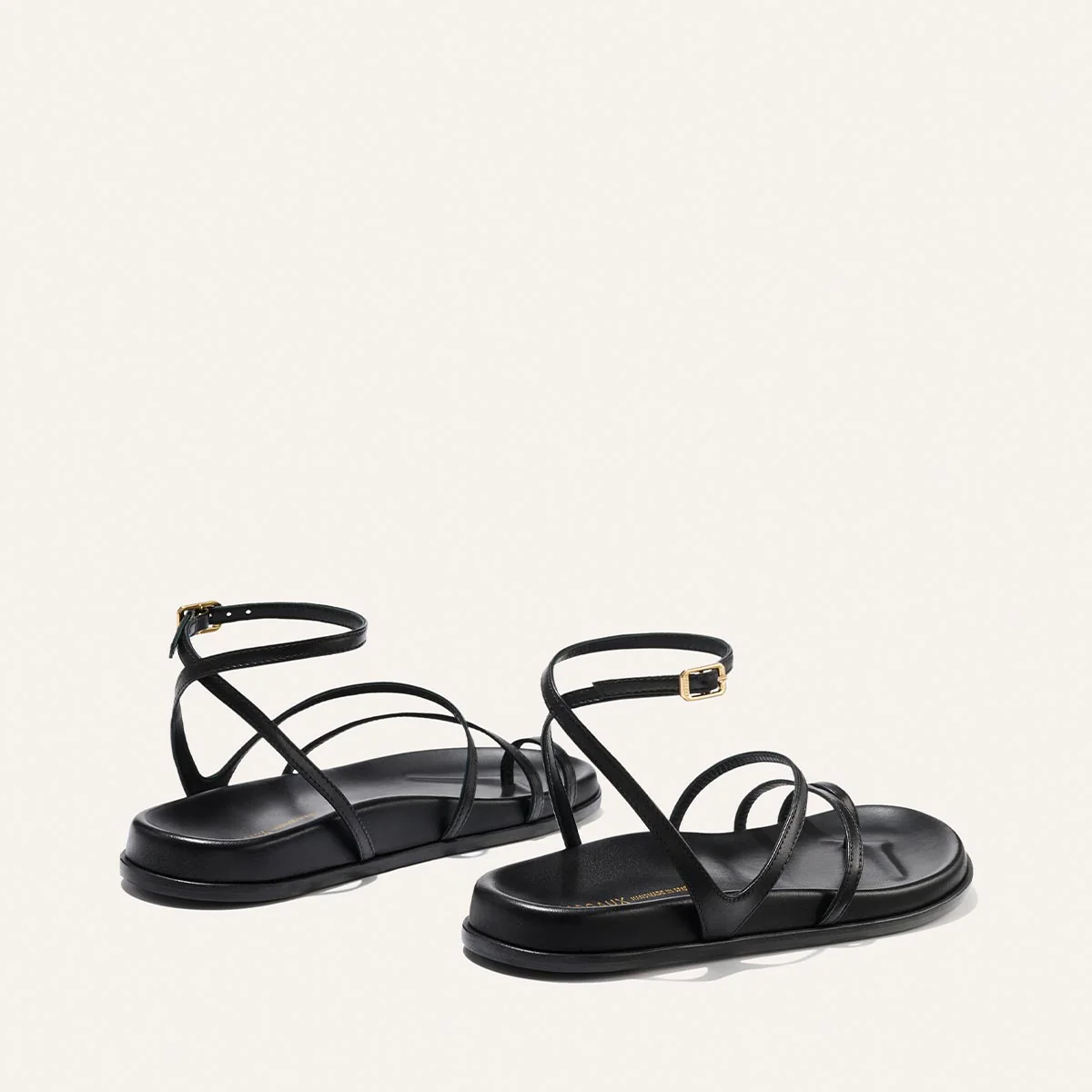 The Vesta Sandal - Black Nappa - Image 3