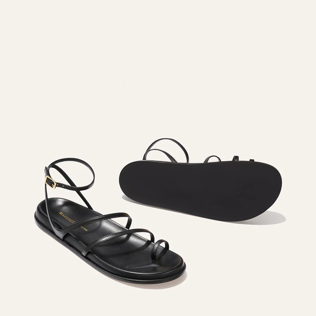 The Vesta Sandal - Black Nappa - Image 4
