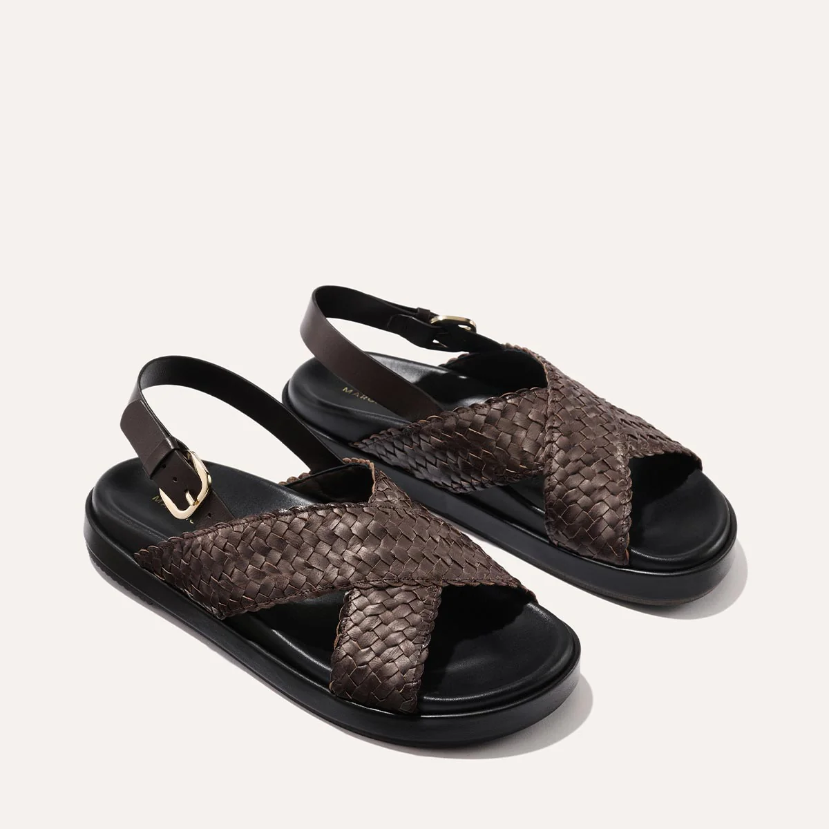 The Petra Sandal - Espresso Woven Leather - Image 3